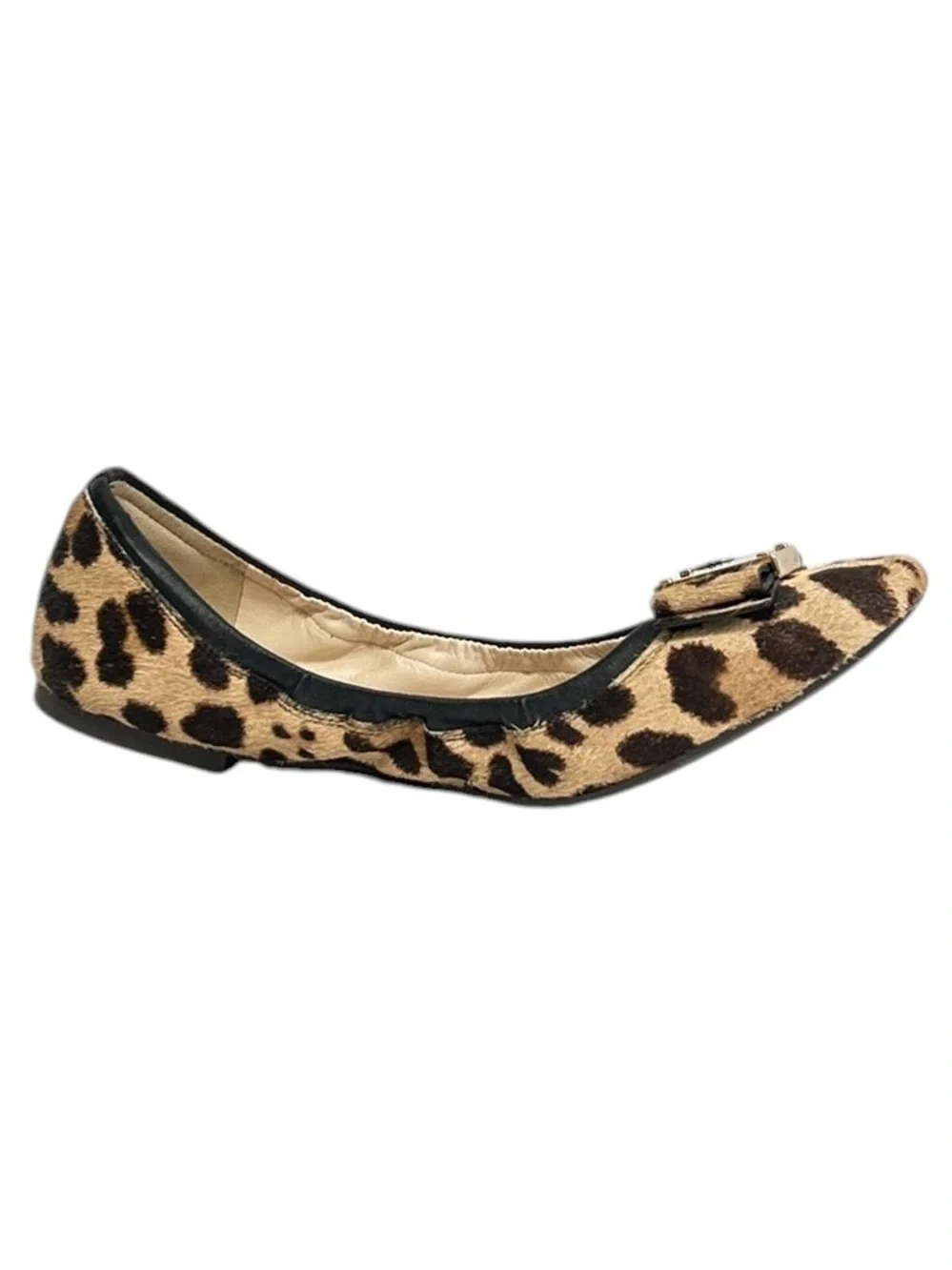 Cole Haan TALI Bow Ballet Flats Women’s Sz 8B Brown Ocelot Leather Calf Hair